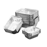 125PCS Disposable Quadrate Tin Foil Pans Oven Grill Safe Non-Stick Baking Trays - 125pcs-700ml V528-TINFOIL-BOX-125PCS-700ML-975456
