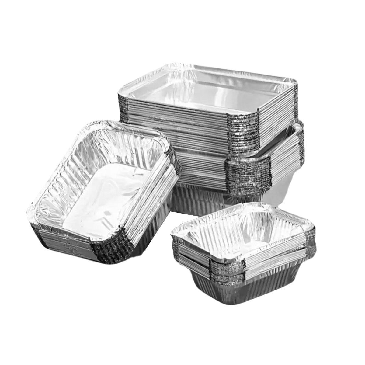 125PCS Disposable Quadrate Tin Foil Pans Oven Grill Safe Non-Stick Baking Trays - 125pcs-850ml V528-TINFOIL-BOX-125PCS-850ML-251241