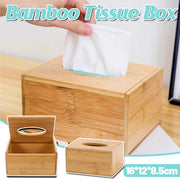 Bamboo Tissue Box Wooden Cover Dispenser Holder Storage Case for Home and Office V528-TISSUE-BOX-M-997908