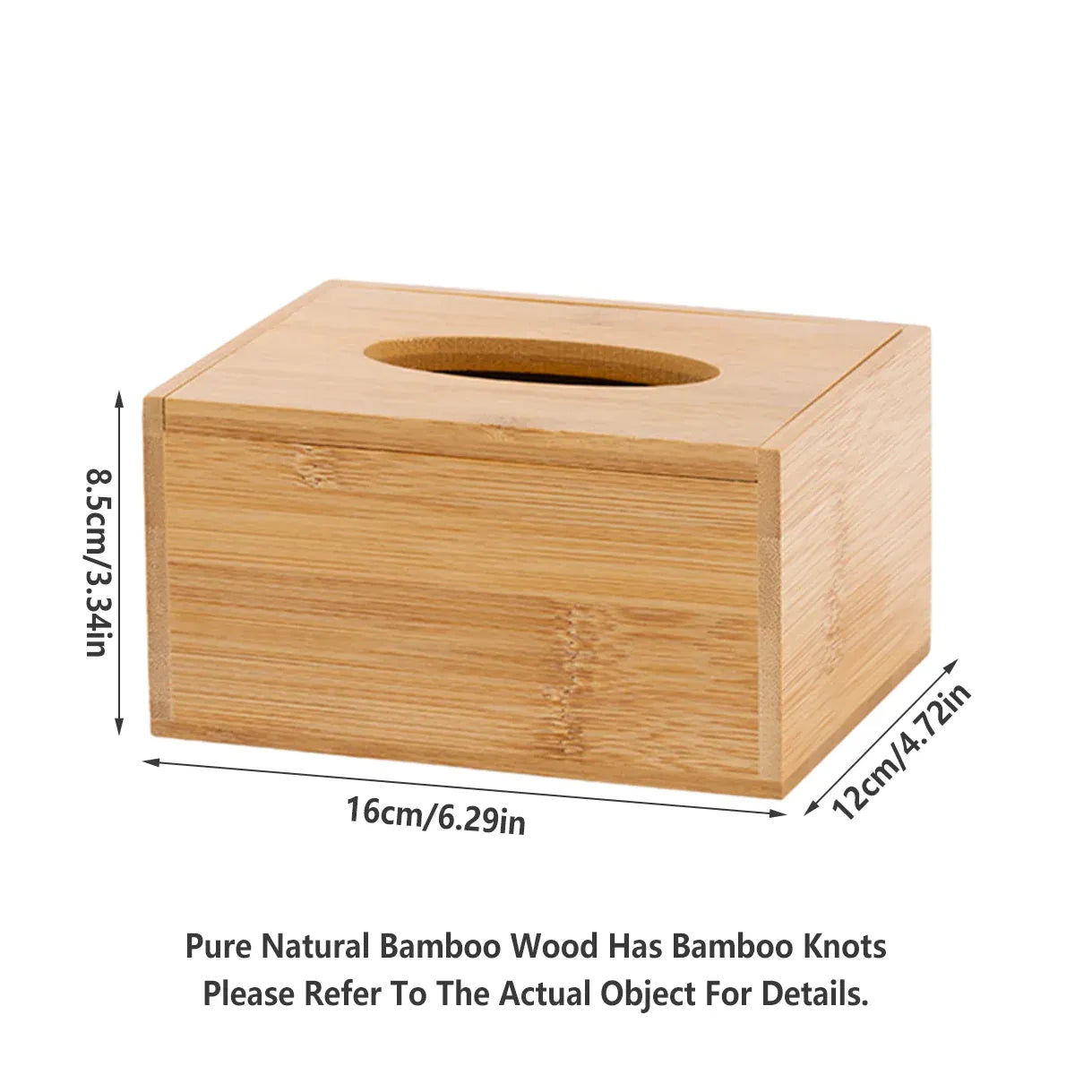Bamboo Tissue Box Wooden Cover Dispenser Holder Storage Case for Home and Office V528-TISSUE-BOX-M-997908