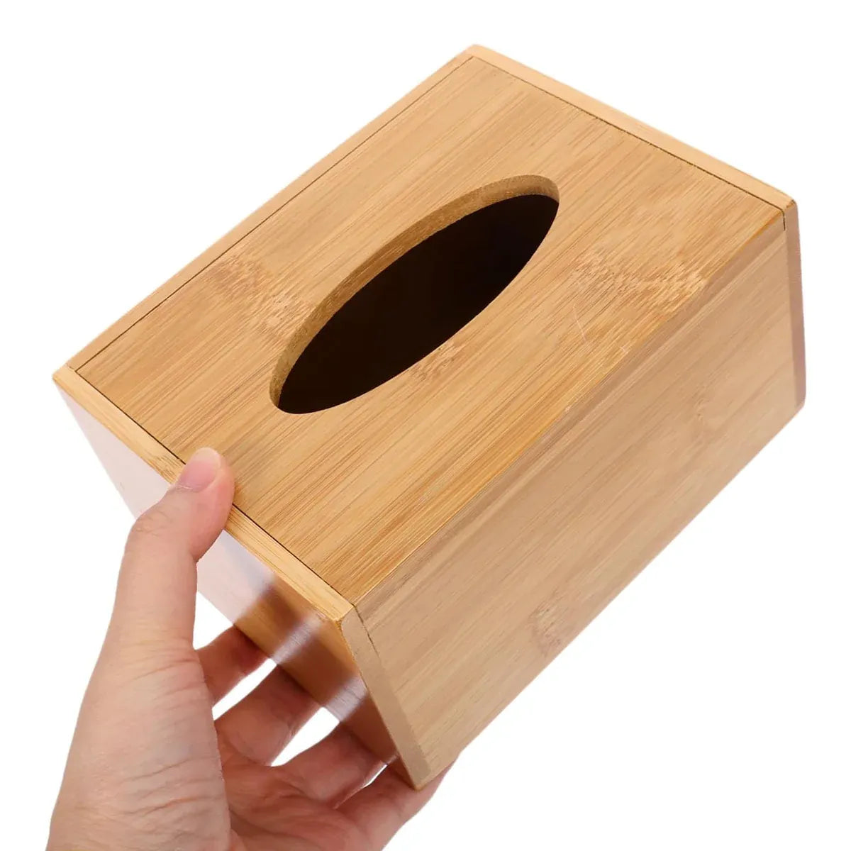 Bamboo Tissue Box Wooden Cover Dispenser Holder Storage Case for Home and Office V528-TISSUE-BOX-M-997908