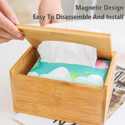 Bamboo Tissue Box Wooden Cover Dispenser Holder Storage Case for Home and Office V528-TISSUE-BOX-M-997908