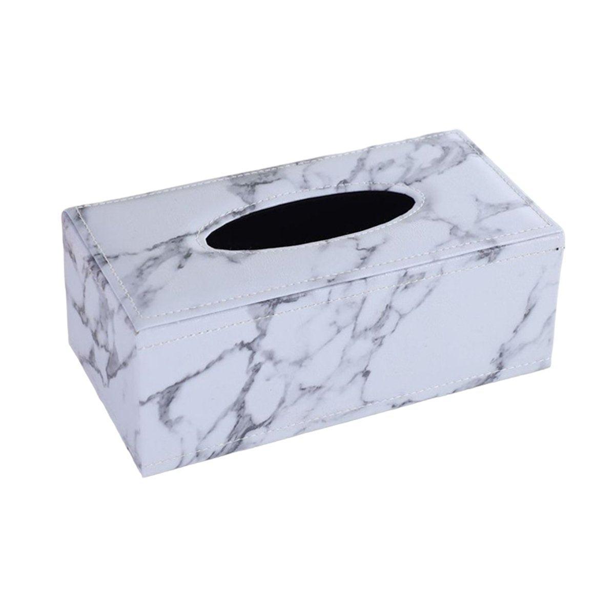 High-End PU Leather Tissue Box Holder for Hotel Home Office Decor Elegant Design - Black Woven Pattern V528-TISSUE-BOX-PJBZW-791504