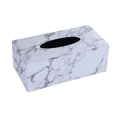 High-End PU Leather Tissue Box Holder for Hotel Home Office Decor Elegant Design - Black Woven Pattern V528-TISSUE-BOX-PJBZW-791504