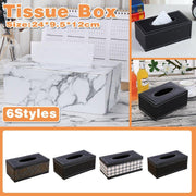 High-End PU Leather Tissue Box Holder for Hotel Home Office Decor Elegant Design - Black Buttons V528-TISSUE-BOX-PJHNK-383325