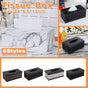 High-End PU Leather Tissue Box Holder for Hotel Home Office Decor Elegant Design - Black Buttons V528-TISSUE-BOX-PJHNK-383325