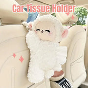 Car Tissue Box Multifunctional Hanging Drawer Box Cartoon Plush Sheep Design V528-TISSUE-BOX-SHEEP-316108