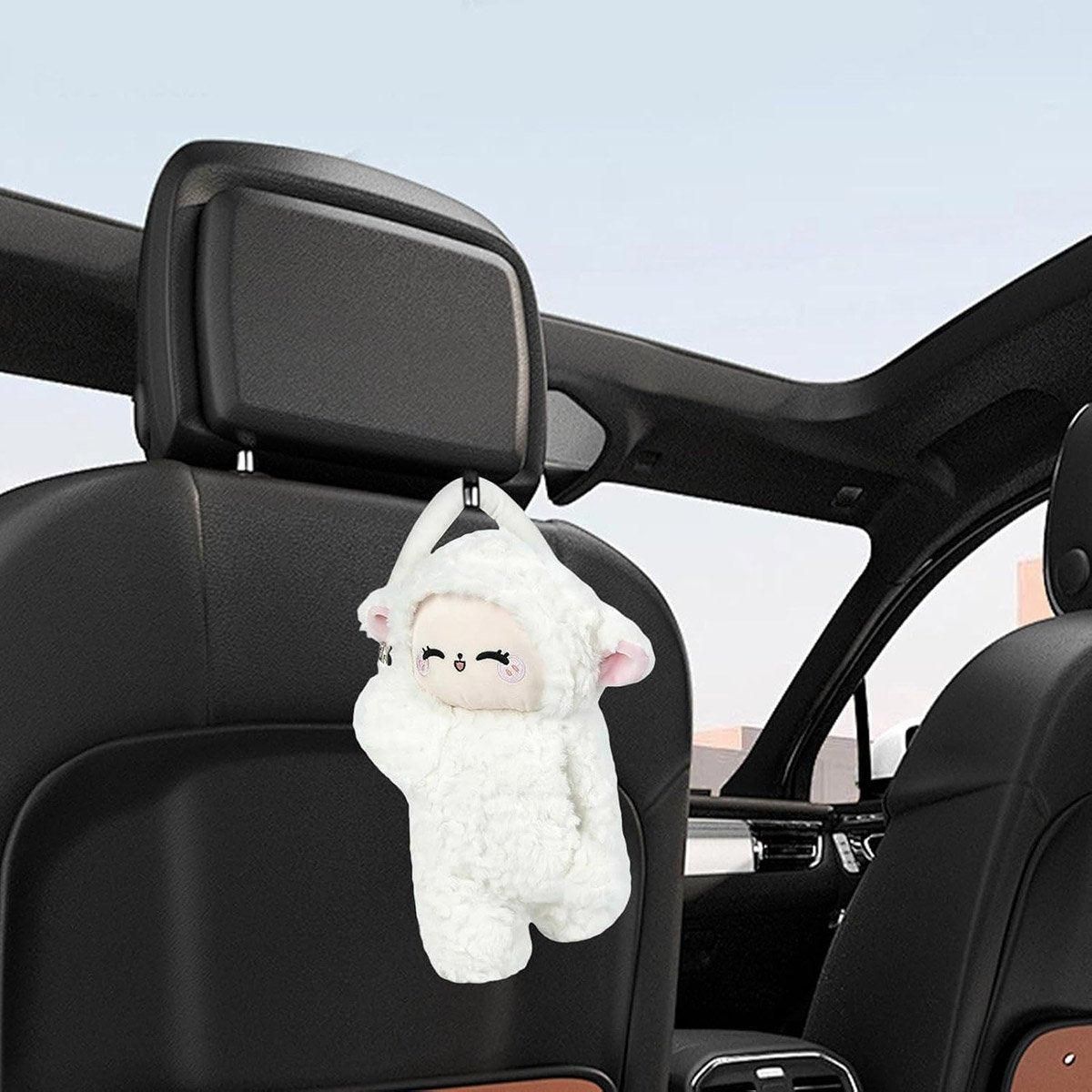 Car Tissue Box Multifunctional Hanging Drawer Box Cartoon Plush Sheep Design V528-TISSUE-BOX-SHEEP-316108