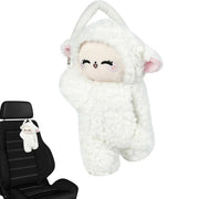 Car Tissue Box Multifunctional Hanging Drawer Box Cartoon Plush Sheep Design V528-TISSUE-BOX-SHEEP-316108