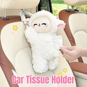 Car Tissue Box Multifunctional Hanging Drawer Box Cartoon Plush Sheep Design V528-TISSUE-BOX-SHEEP-316108