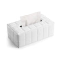Leather Tissue Box Holder Rectangular Tissue Dispenser for Living Room Home - White V528-TISSUE-BOX-WHITE-554829