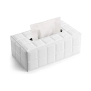Leather Tissue Box Holder Rectangular Tissue Dispenser for Living Room Home - White V528-TISSUE-BOX-WHITE-554829