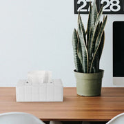 Leather Tissue Box Holder Rectangular Tissue Dispenser for Living Room Home - White V528-TISSUE-BOX-WHITE-554829