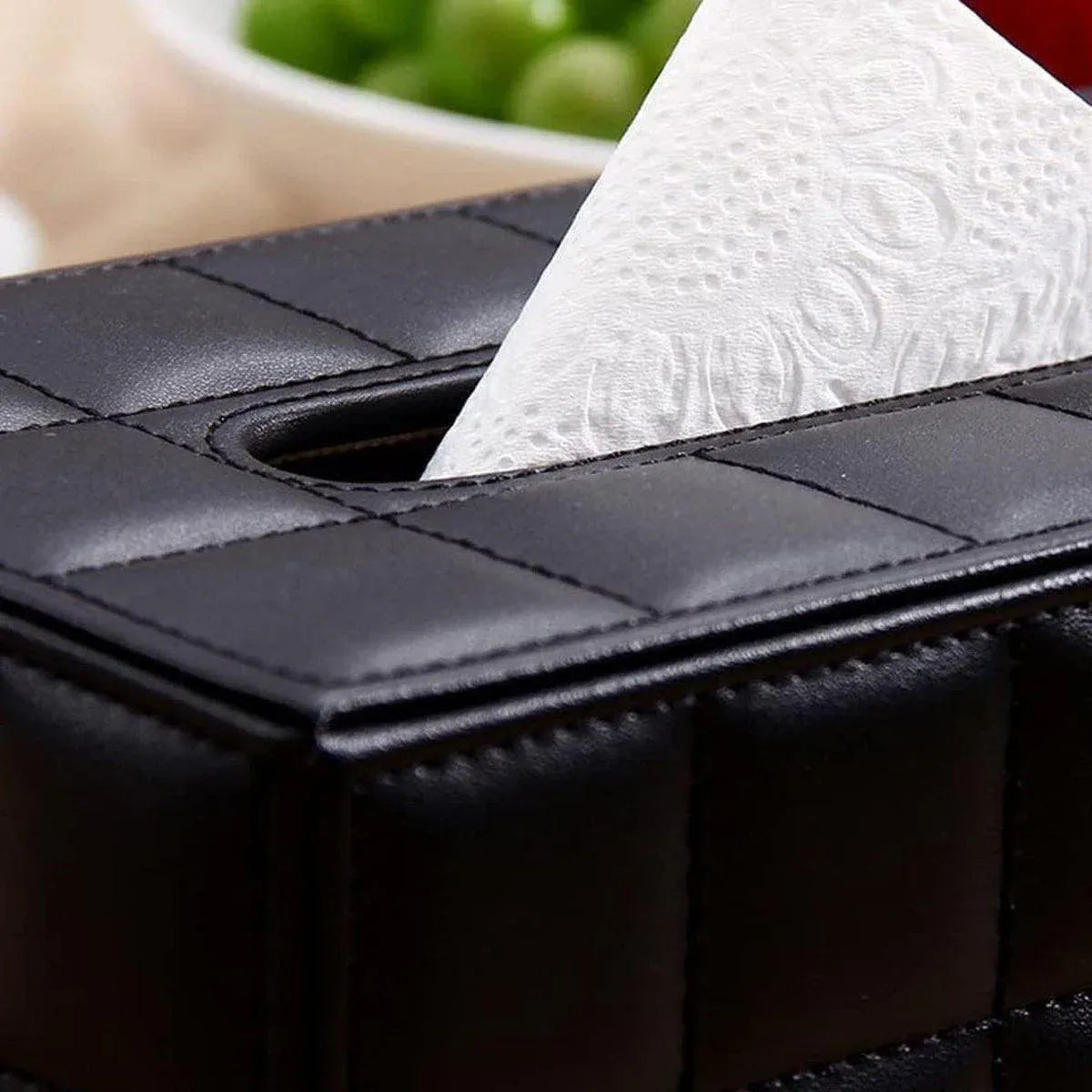 Leather Tissue Box Holder Rectangular Tissue Dispenser for Living Room Home - White V528-TISSUE-BOX-WHITE-554829