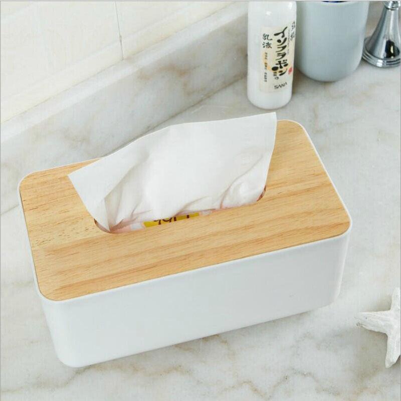 Wooden Lid Tissue Storage Box Dispenser for Napkins Desk Paper Holder Organiser - Blue V528-TISSUEBO-BLUE-34429
