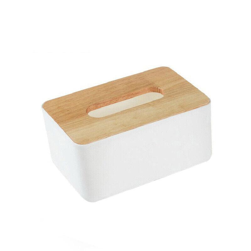 Wooden Lid Tissue Storage Box Dispenser for Napkins Desk Paper Holder Organiser - Blue V528-TISSUEBO-BLUE-34429