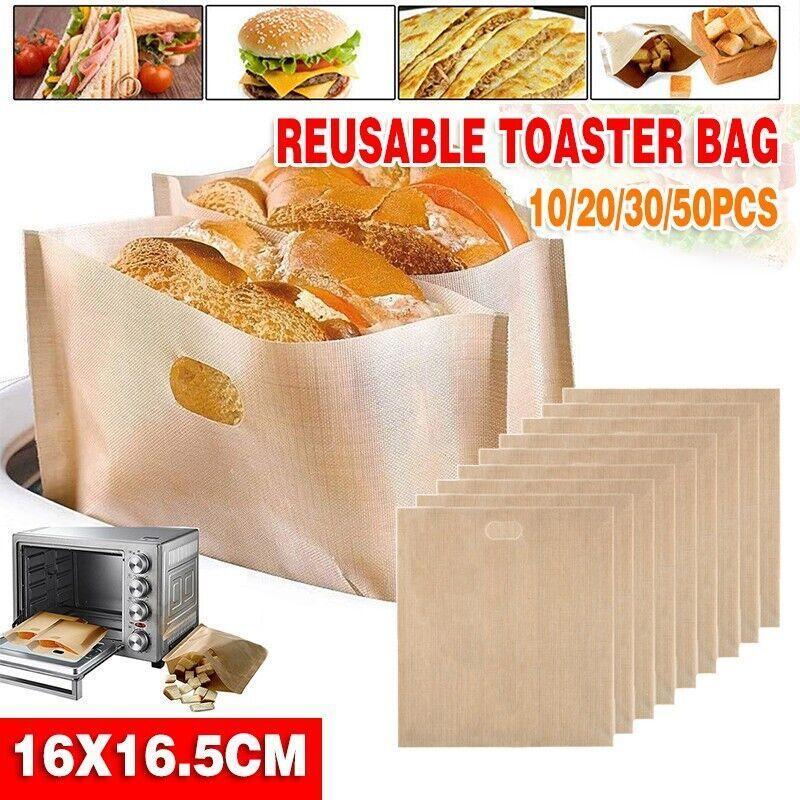 10-50Pcs Reusable Gluten-Free Toaster Bags for Sandwich Toasting - 10PCS V528-TOASTBAG-10PCS-94022