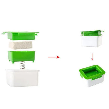 Simple Tofu Press/Marinating Dish, Removes Moisture From Tofu Automatically Au V528-TOFUPRESS-GREEN-35284