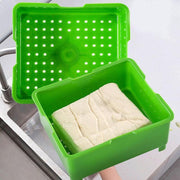 Simple Tofu Press/Marinating Dish, Removes Moisture From Tofu Automatically Au V528-TOFUPRESS-GREEN-35284