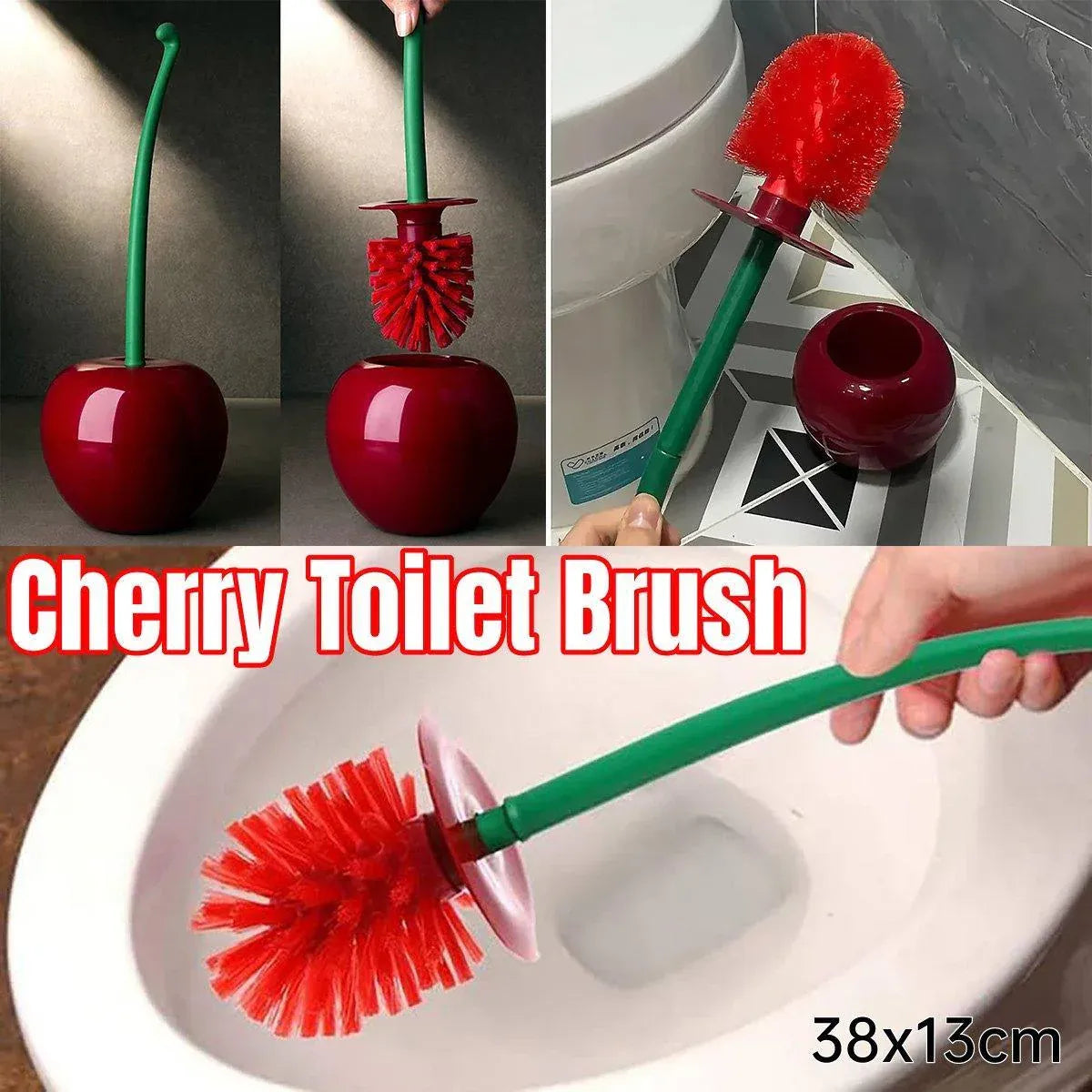 Soft Wool Toilet Brush with Long Handle Plastic Cleaning Brush Household Tool V528-TOILET-BRUSH-RED-383877