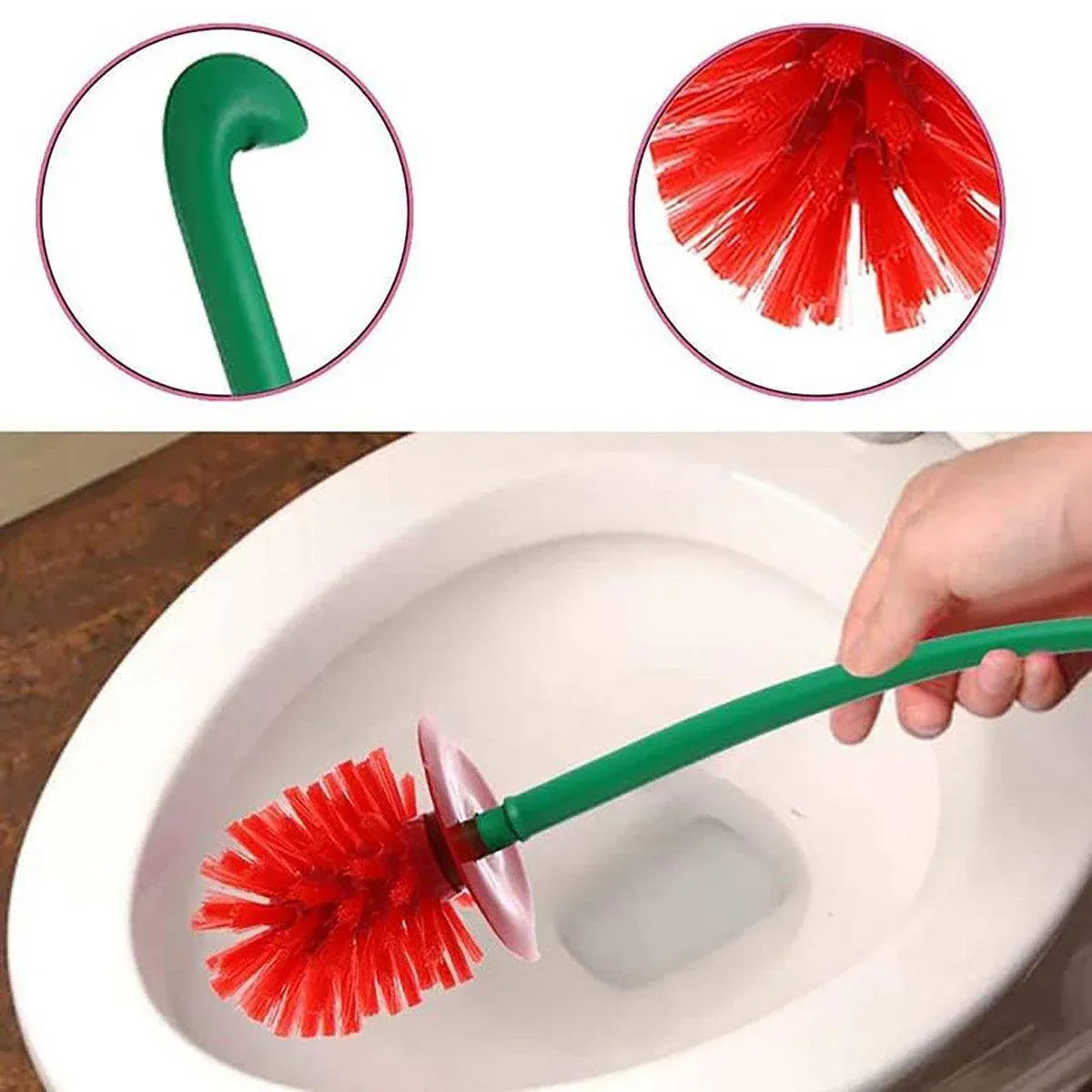 Soft Wool Toilet Brush with Long Handle Plastic Cleaning Brush Household Tool V528-TOILET-BRUSH-RED-383877