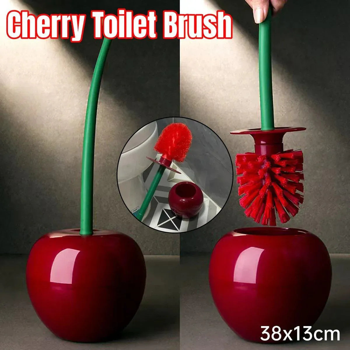 Soft Wool Toilet Brush with Long Handle Plastic Cleaning Brush Household Tool V528-TOILET-BRUSH-RED-383877
