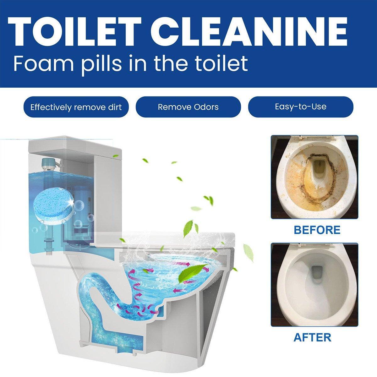 16/32pcs Effervescent Toilet Cleaning Tablets Descaling Deodorizing Odor Free - 2 boxes V528-TOILET-CLEANING-2PCS-870018