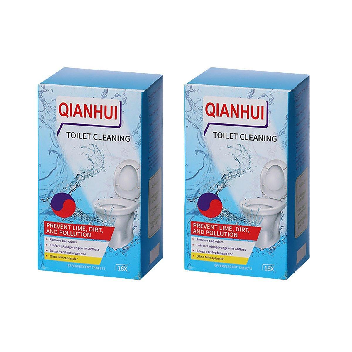16/32pcs Effervescent Toilet Cleaning Tablets Descaling Deodorizing Odor Free - 2 boxes V528-TOILET-CLEANING-2PCS-870018