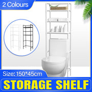 Bathroom Rack Over Toilet Washing Machine Shelf Storage Organizer Stand Unit - Black V528-TOILET-RACK-03-BLACK-638867