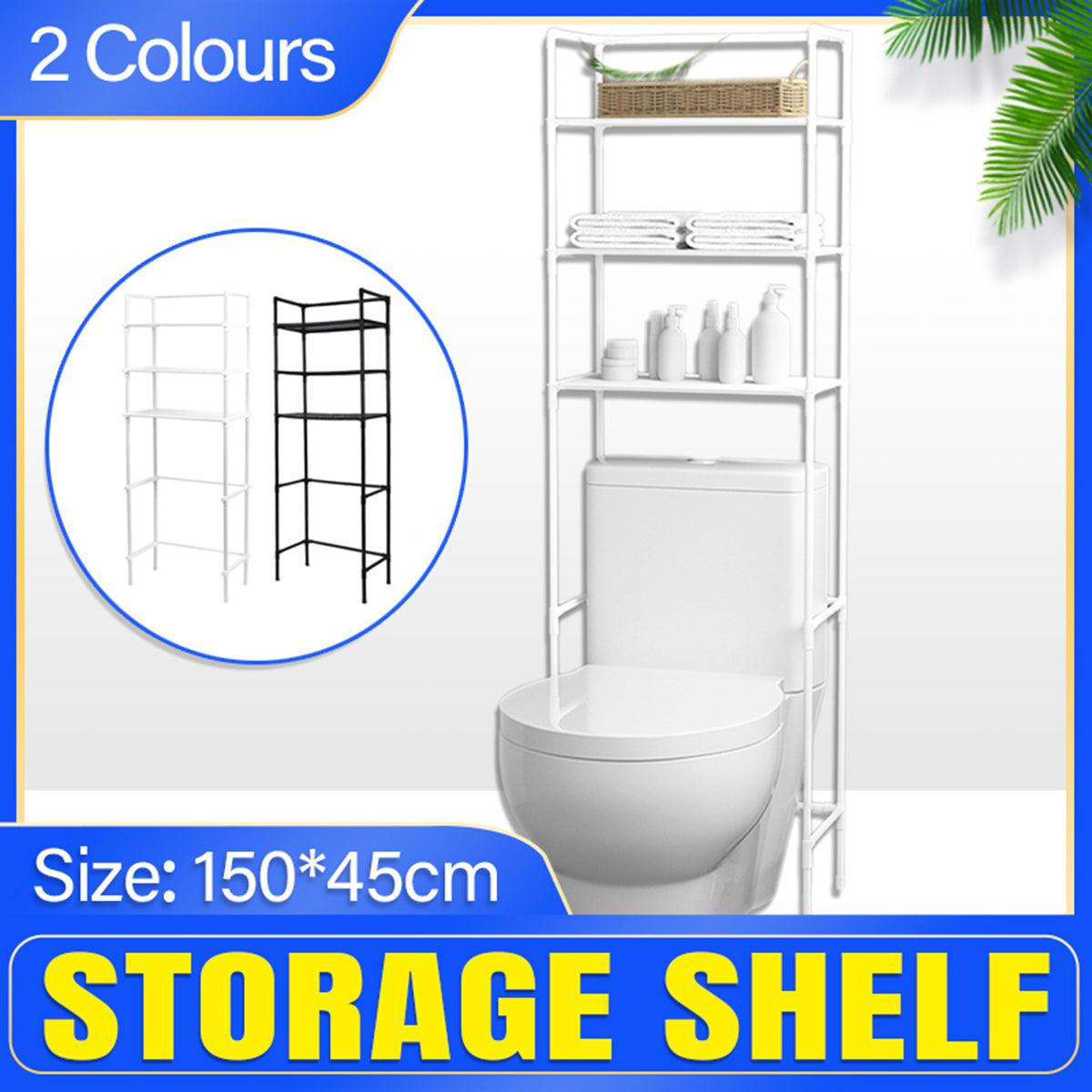 Bathroom Rack Over Toilet Washing Machine Shelf Storage Organizer Stand Unit - Black V528-TOILET-RACK-03-BLACK-638867