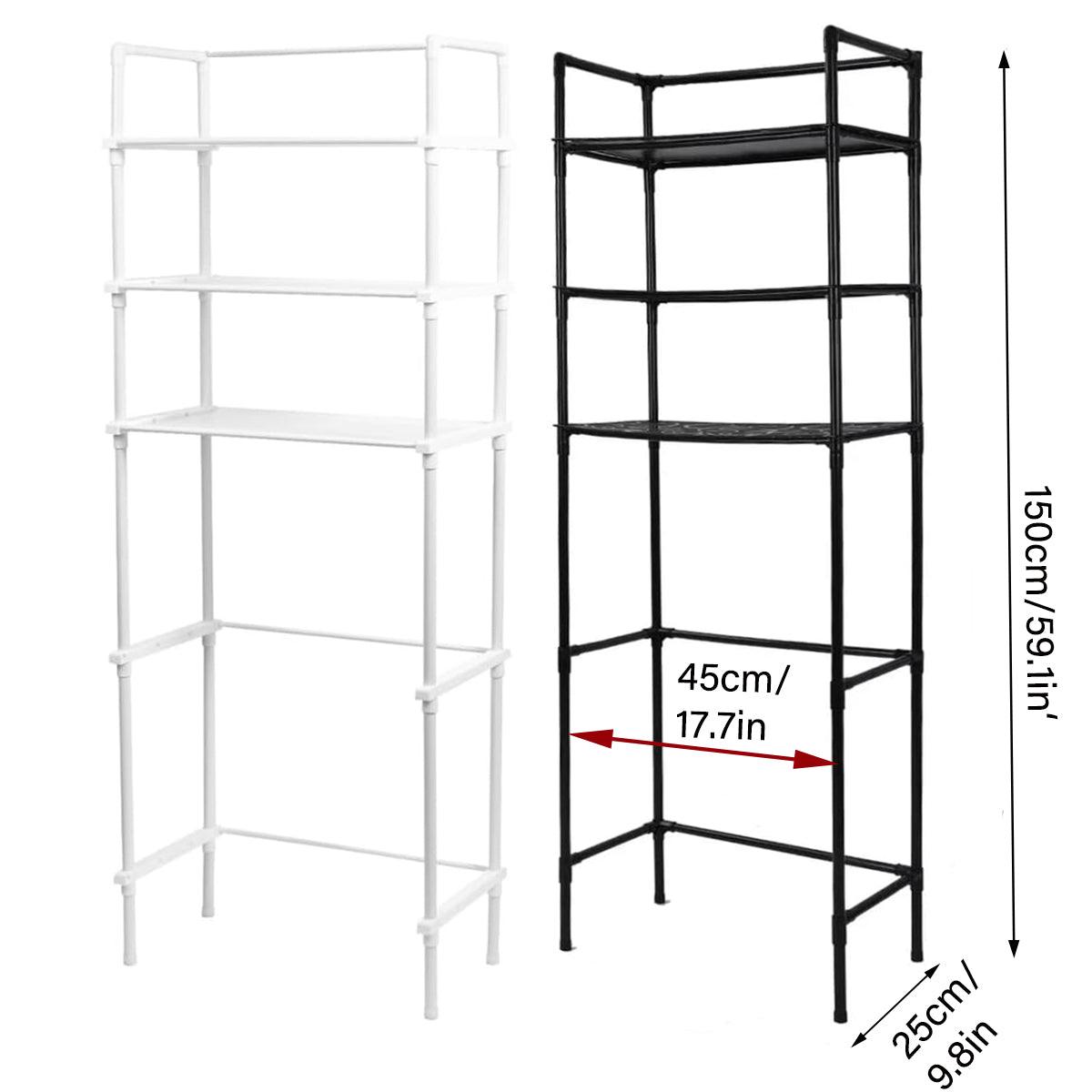 Bathroom Rack Over Toilet Washing Machine Shelf Storage Organizer Stand Unit - Black V528-TOILET-RACK-03-BLACK-638867