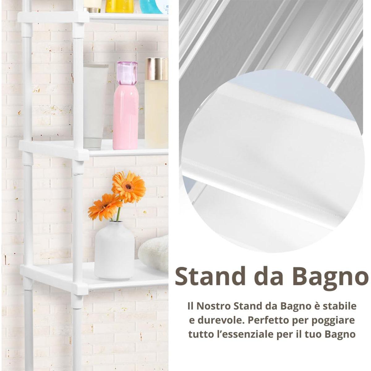 Bathroom Rack Over Toilet Washing Machine Shelf Storage Organizer Stand Unit - Black V528-TOILET-RACK-03-BLACK-638867