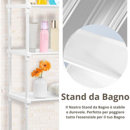 Bathroom Rack Over Toilet Washing Machine Shelf Storage Organizer Stand Unit - Black V528-TOILET-RACK-03-BLACK-638867