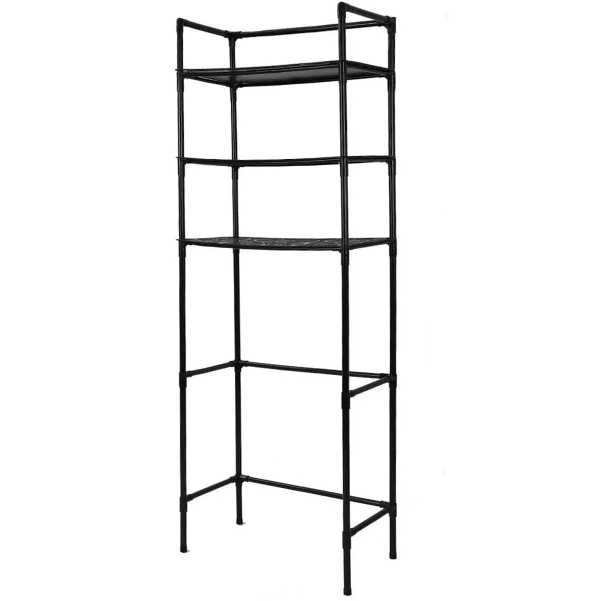Bathroom Rack Over Toilet Washing Machine Shelf Storage Organizer Stand Unit - Black V528-TOILET-RACK-03-BLACK-638867