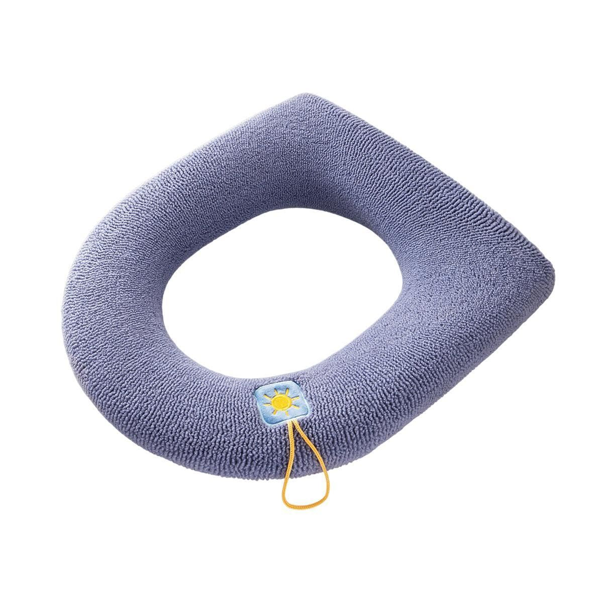 Soft Toilet Seat Bathroom Washable Warmer Cushion Mat Cover Pad Hook New Lid Au - Blue V528-TOILETSEAT-BLUE-747083