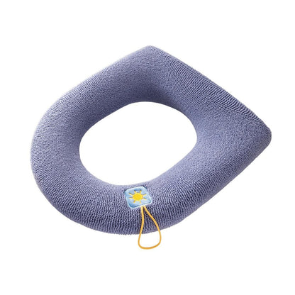 Soft Toilet Seat Bathroom Washable Warmer Cushion Mat Cover Pad Hook New Lid Au - Blue V528-TOILETSEAT-BLUE-747083