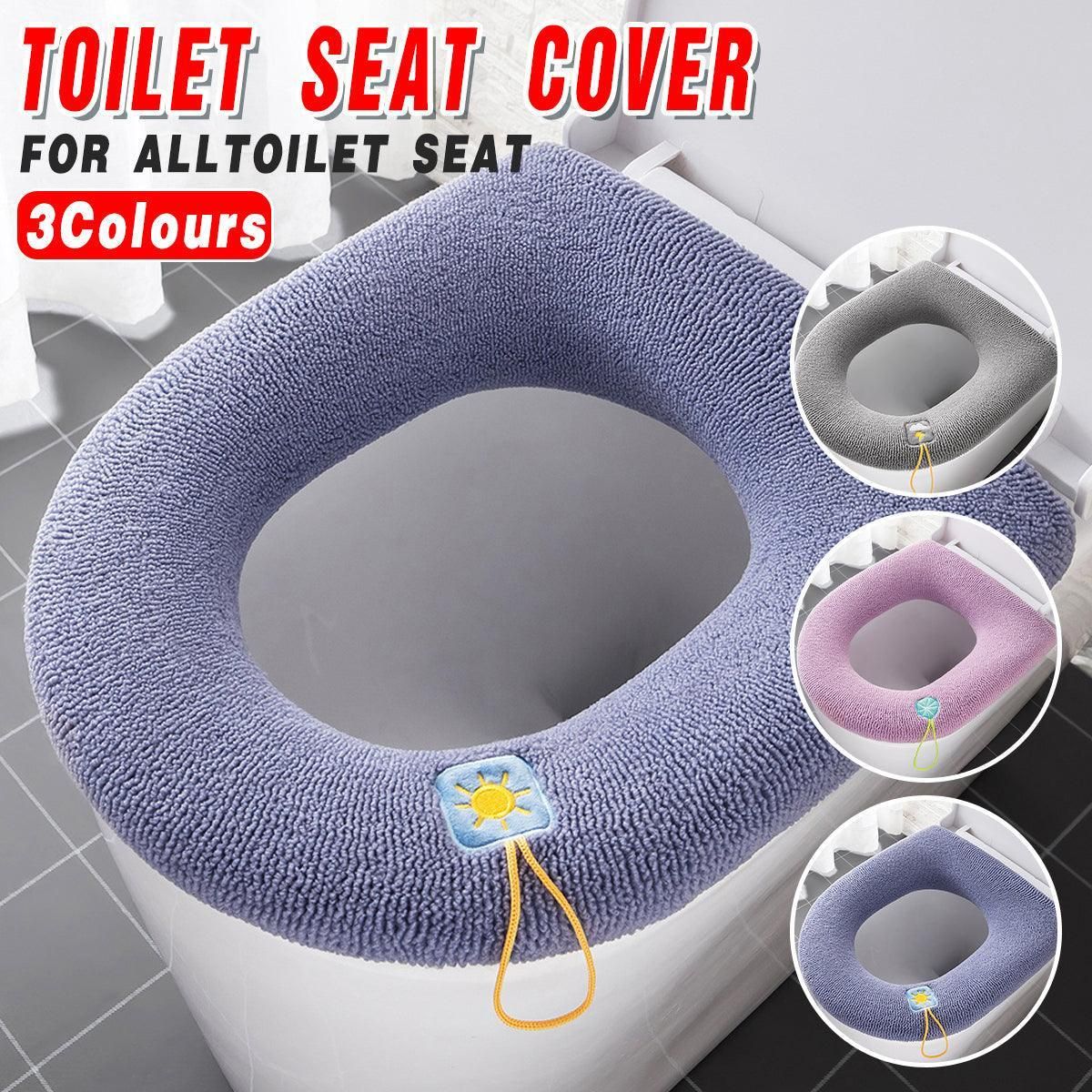 Soft Toilet Seat Bathroom Washable Warmer Cushion Mat Cover Pad Hook New Lid Au - Grey V528-TOILETSEAT-GREY-409358