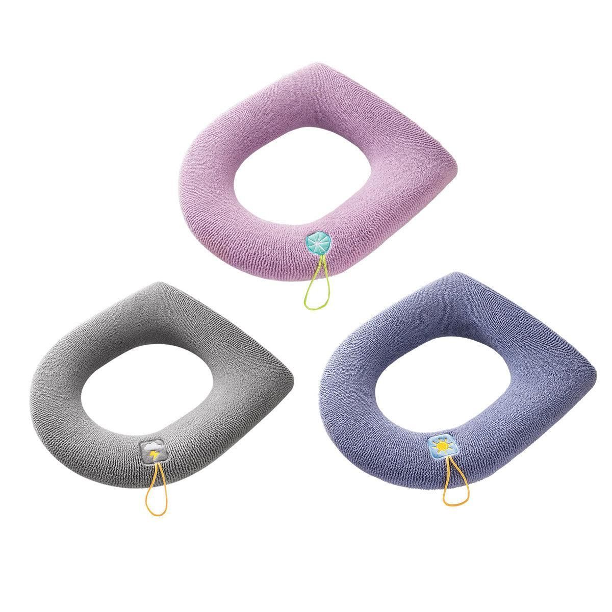 Soft Toilet Seat Bathroom Washable Warmer Cushion Mat Cover Pad Hook New Lid Au - Grey V528-TOILETSEAT-GREY-409358