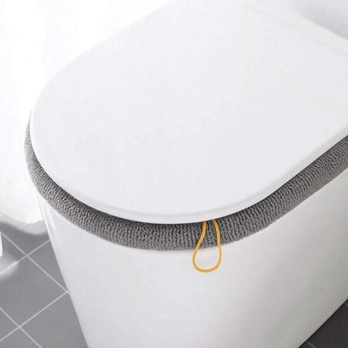 Soft Toilet Seat Bathroom Washable Warmer Cushion Mat Cover Pad Hook New Lid Au - Grey V528-TOILETSEAT-GREY-409358