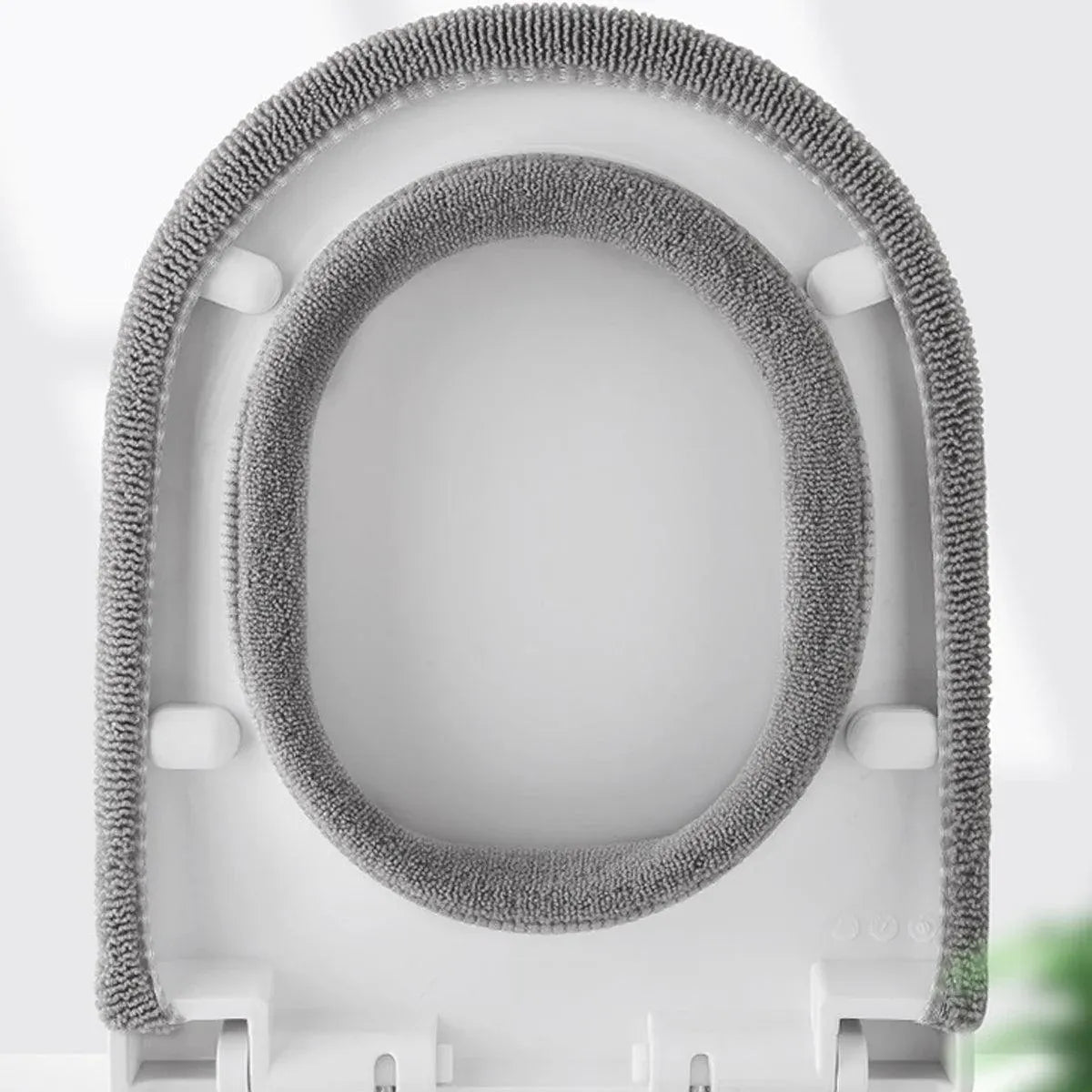 Soft Toilet Seat Bathroom Washable Warmer Cushion Mat Cover Pad Hook New Lid Au - Grey V528-TOILETSEAT-GREY-409358