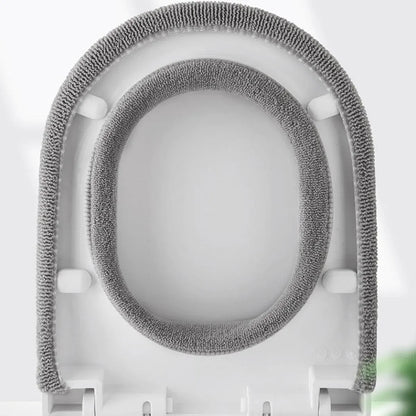 Soft Toilet Seat Bathroom Washable Warmer Cushion Mat Cover Pad Hook New Lid Au - Grey V528-TOILETSEAT-GREY-409358