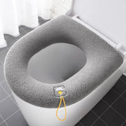 Soft Toilet Seat Bathroom Washable Warmer Cushion Mat Cover Pad Hook New Lid Au - Grey V528-TOILETSEAT-GREY-409358