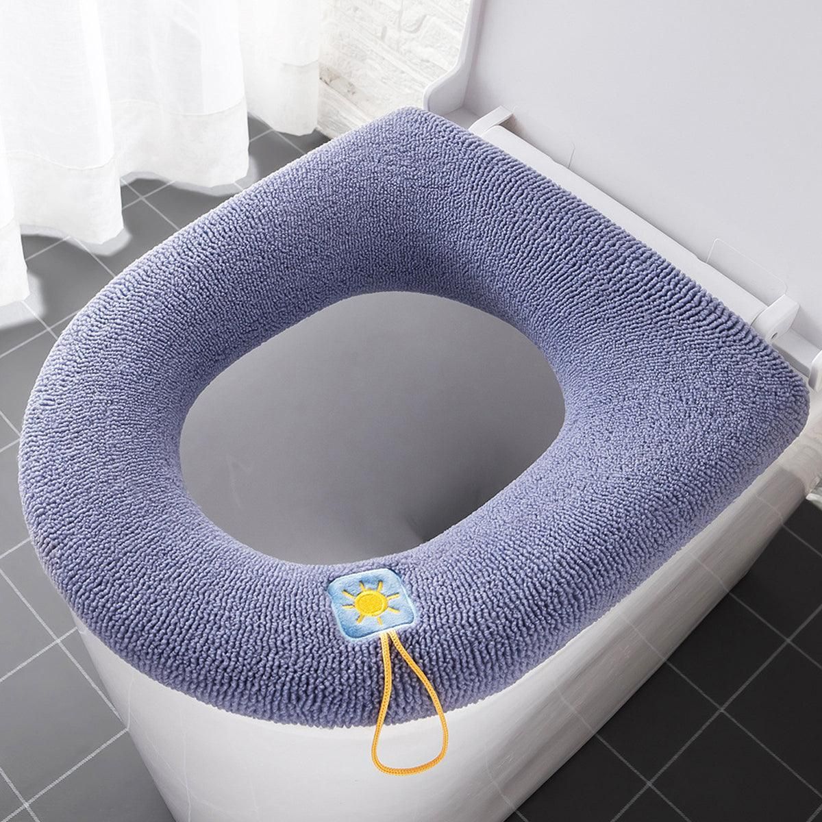 Soft Toilet Seat Bathroom Washable Warmer Cushion Mat Cover Pad Hook New Lid Au - Grey V528-TOILETSEAT-GREY-409358