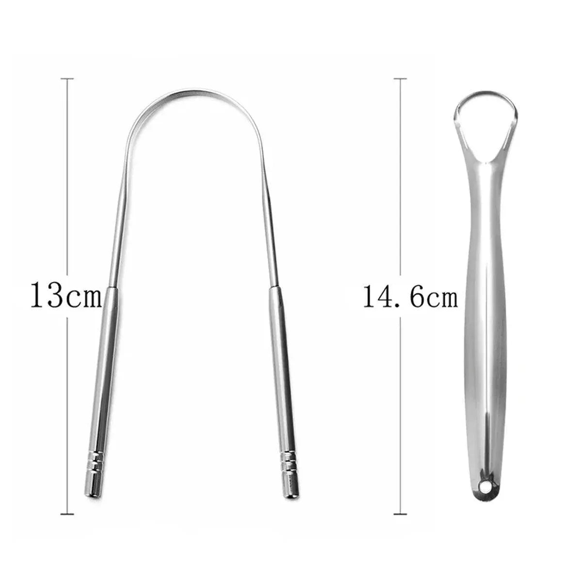 2pcs Stainless Steel Tongue Scraper Oral Tools Tongue Coating Cleaner Device V528-TONGUE-SCRAPER-U-XKK-461539