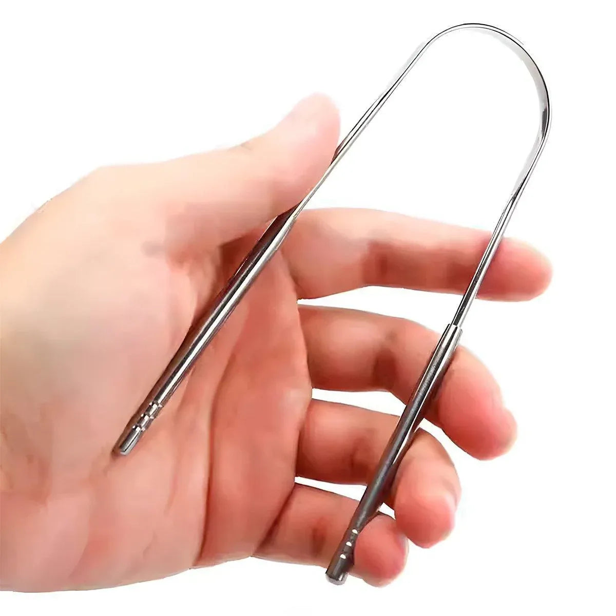 2pcs Stainless Steel Tongue Scraper Oral Tools Tongue Coating Cleaner Device V528-TONGUE-SCRAPER-U-XKK-461539