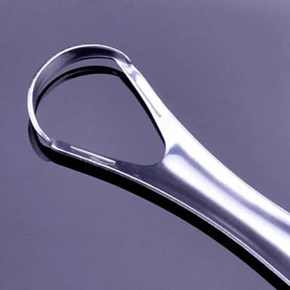 2pcs Stainless Steel Tongue Scraper Oral Tools Tongue Coating Cleaner Device V528-TONGUE-SCRAPER-U-XKK-461539