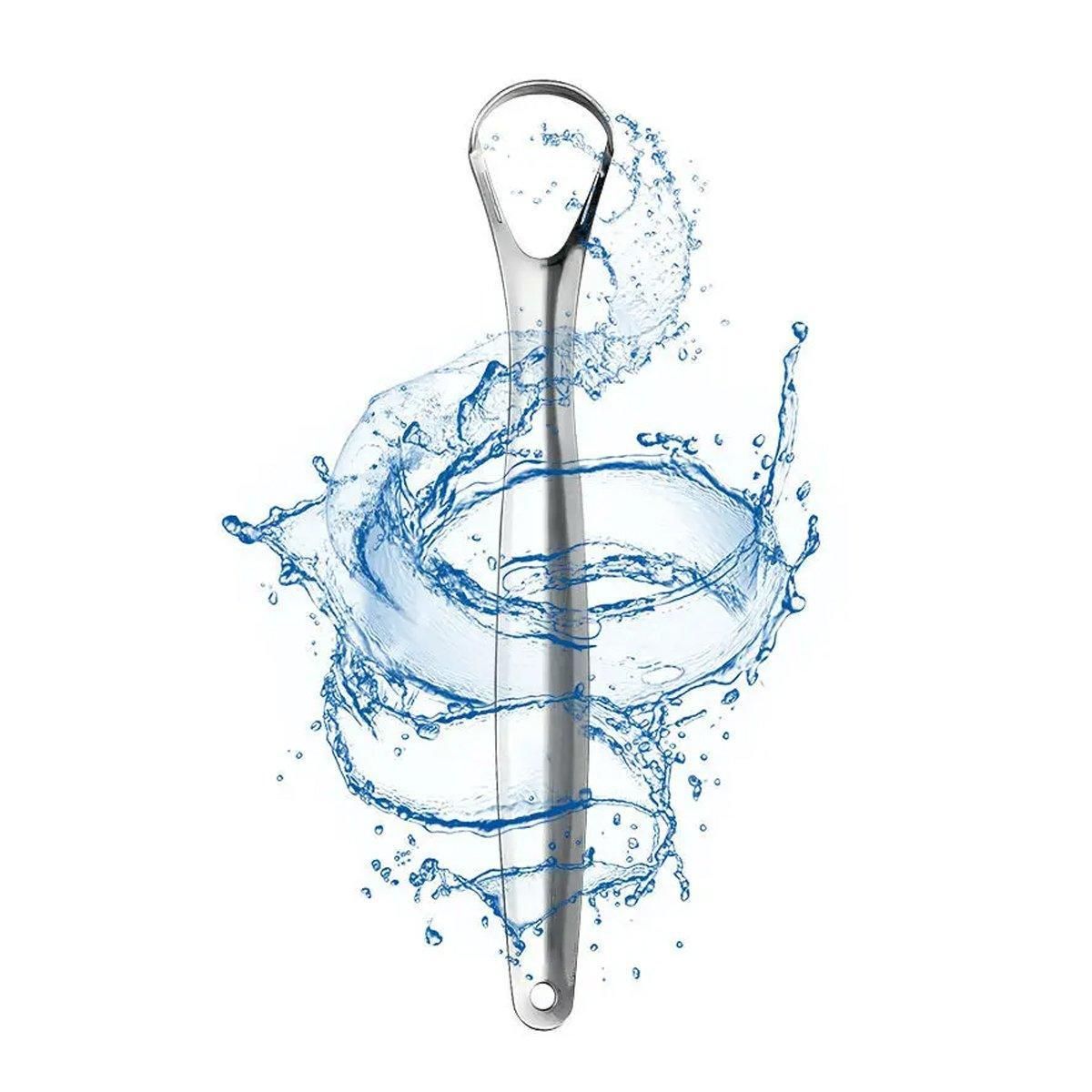 2pcs Stainless Steel Tongue Scraper Oral Tools Tongue Coating Cleaner Device V528-TONGUE-SCRAPER-U-XKK-461539