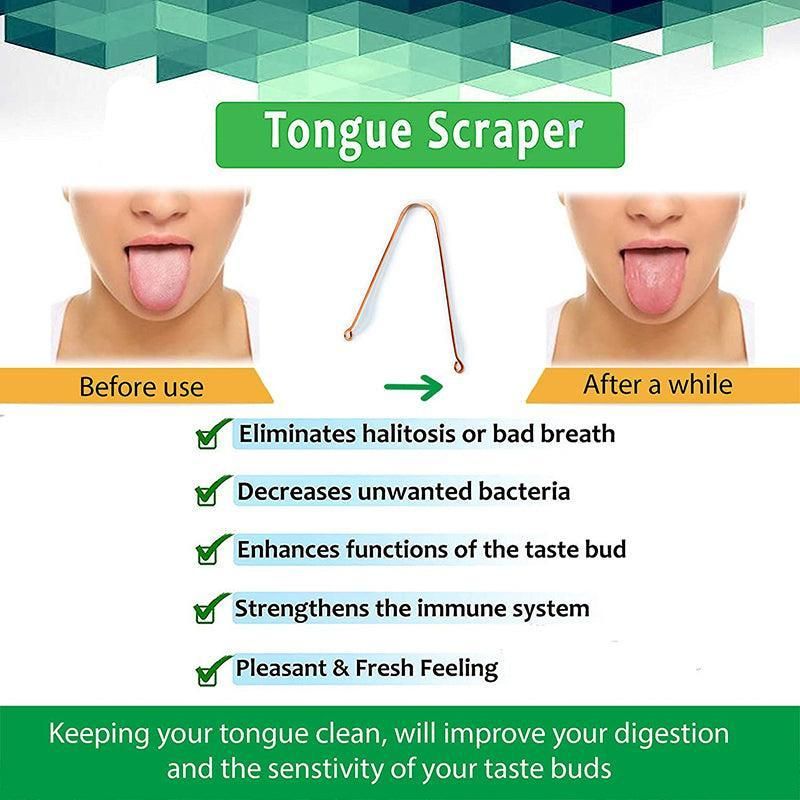 Pure Copper Tongue Scraper Cleaner Thick 12Gm Ayurvedic Dental Hygiene Oral Care - 1PC V528-TONGUESCRAPER-785511