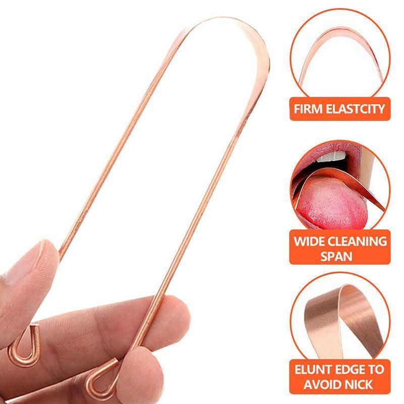 Pure Copper Tongue Scraper Cleaner Thick 12Gm Ayurvedic Dental Hygiene Oral Care - 1PC V528-TONGUESCRAPER-785511