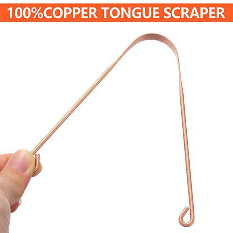 Pure Copper Tongue Scraper Cleaner Thick 12Gm Ayurvedic Dental Hygiene Oral Care - 1PC V528-TONGUESCRAPER-785511